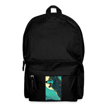 Loup Animal Motif Nature Faune Mystique Sauvage - Sac à dos - noir - Devant