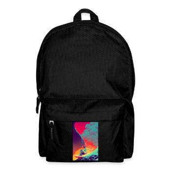 Surfergirl Mädchen Frau Surfbrett Wellen Meer - Rucksack - Schwarz - Vorne
