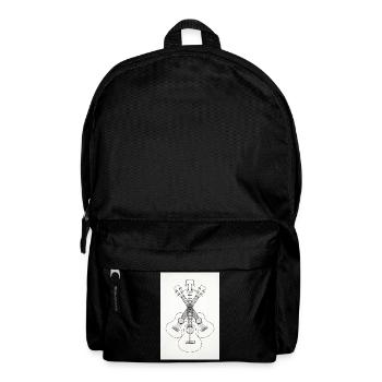 Ukulele LineArt schwarz - Poster - Rucksack - Schwarz - Vorne