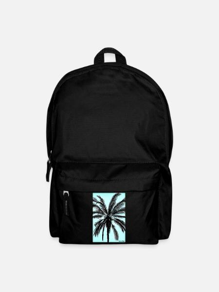 Palme Strand Urlaub Sommer Sonne Meer Reise Ferien - Rucksack - Schwarz