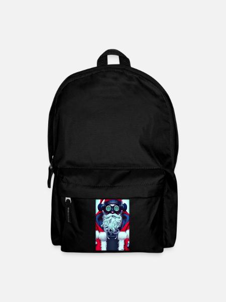 Santa Claus Christmas Future Cyber Neon Punk - Backpack - black