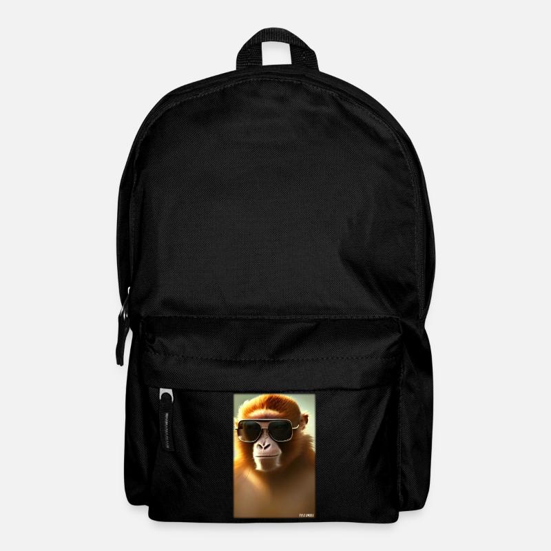 Monkey Sunglasses Wildlife Monkey Head Wildlife Zoo - Backpack - black