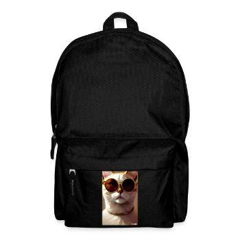 Katze Kater Sonnenbrille Tierwelt Tiere Haustier - Rucksack - Schwarz - Vorne