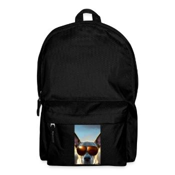Hund Hunde Sonnenbrille Tierwelt Tiere Haustier - Rucksack - Schwarz - Vorne
