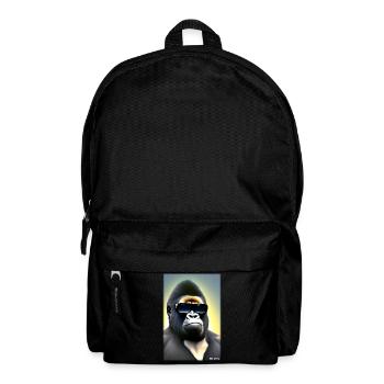 Gorilla Sonnenbrille Tierwelt Waldtier Tiere Wild - Rucksack - Schwarz - Vorne