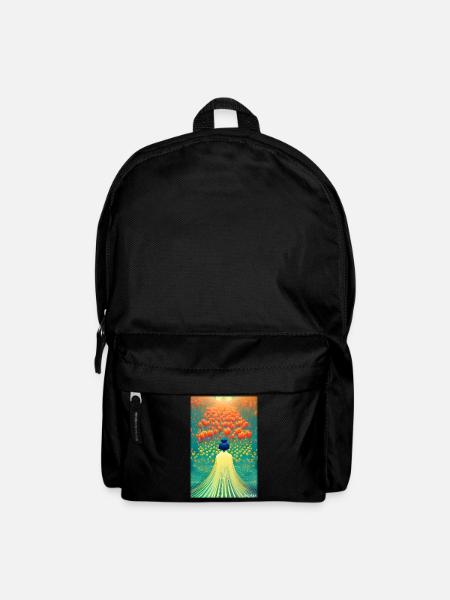 Tulip Lily Family Flower Spring Meadow Green - Backpack - black