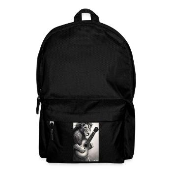 Lion Guitar Wildlife Musician Big Cat Zoo Nature - Backpack - black - Front