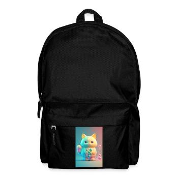Bunte Katze - Rucksack - Schwarz - Vorne