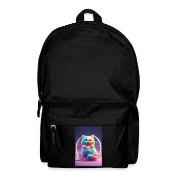 Bunte Katze - Rucksack - Schwarz - Vorne
