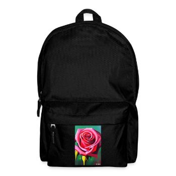 Rose Rose Flower Spring Meadow Green - Backpack - black - Front