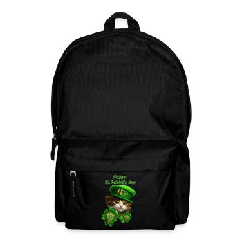 Süßes Kätzchen feiert den St. Patrick's Day - Rucksack - Schwarz - Vorne
