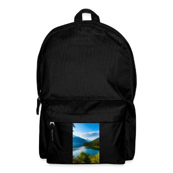 Landscape with lake and mountains - Backpack - black - Front