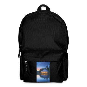 Charming lakeside cabin - Backpack - black - Front
