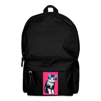 Katze Kater Polygon Tier Stubentiger Haustier - Rucksack - Schwarz - Vorne