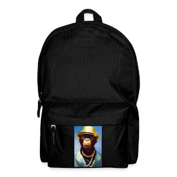 Cool monkey with gold chain - Backpack - black - Front