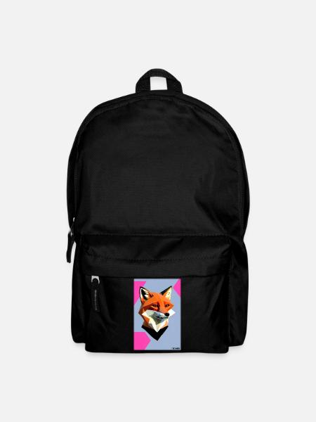 Fox Polygon Forest Dwellers Forest Animal Wilderness Animal - Backpack - black