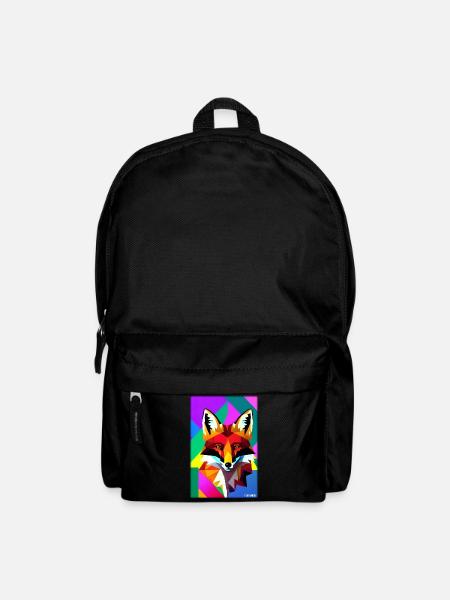Fox Polygon Forest Dwellers Forest Animal Wilderness Animal - Backpack - black