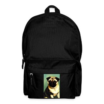 Mops Hund - Rucksack - Schwarz - Vorne