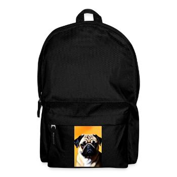 Mops Hund - Rucksack - Schwarz - Vorne