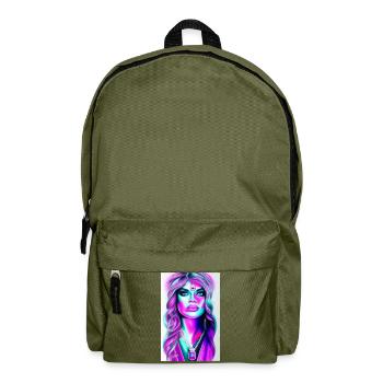 Woman with jewelry - Backpack - olive green - Front