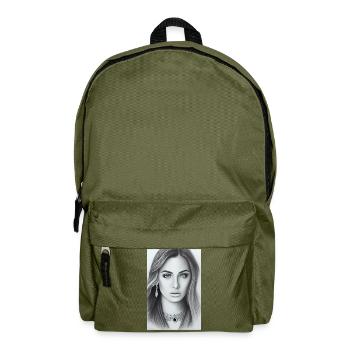 Woman with jewelry - Backpack - olive green - Front