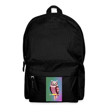 Eule Wütend Polygon Waldtier Wildnis Vogel Nacht - Rucksack - Schwarz - Vorne