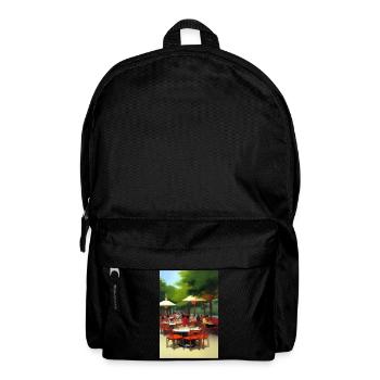 Asiatisches Cafe im Freien - Rucksack - Schwarz - Vorne