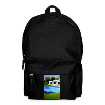 Villa blanche avec piscine - Sac à dos - noir - Devant
