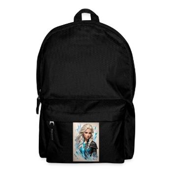 femme cheveux blancs - Sac à dos - noir - Devant