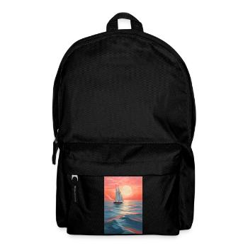 Maritime Landschaft im geometrischen Stil - Rucksack - Schwarz - Vorne