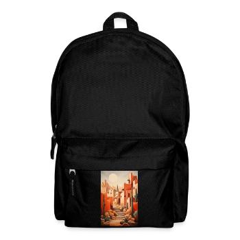 Wüstenlandschaft, Wüstendorf - Rucksack - Schwarz - Vorne
