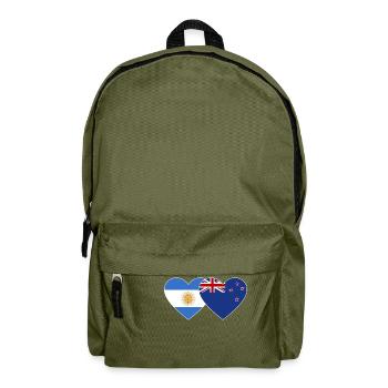 Argentinien Neuseeland Flagge Herz - Rucksack - Olivgrün - Vorne