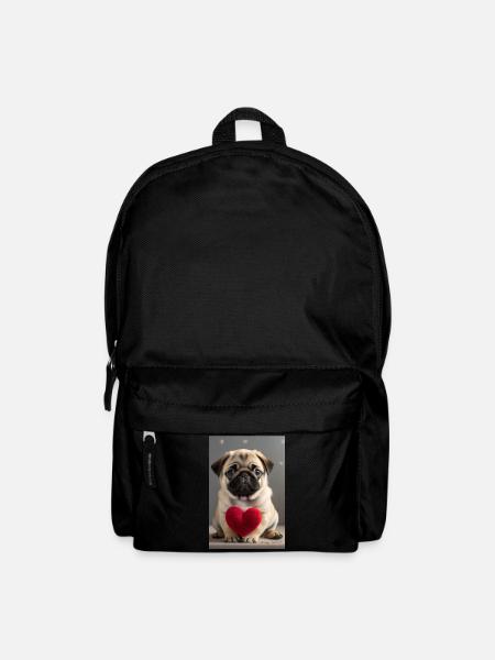 Niedlicher Welpe mit Herz - Rucksack - Schwarz