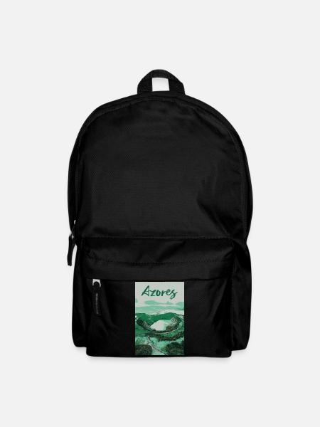 Illustration der Lagunen auf den Azoren, Portugal - Rucksack - Schwarz