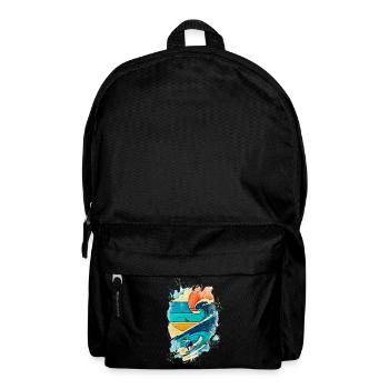 Surfer-Illustration auf der Welle - Fun Surf - Rucksack - Schwarz - Vorne