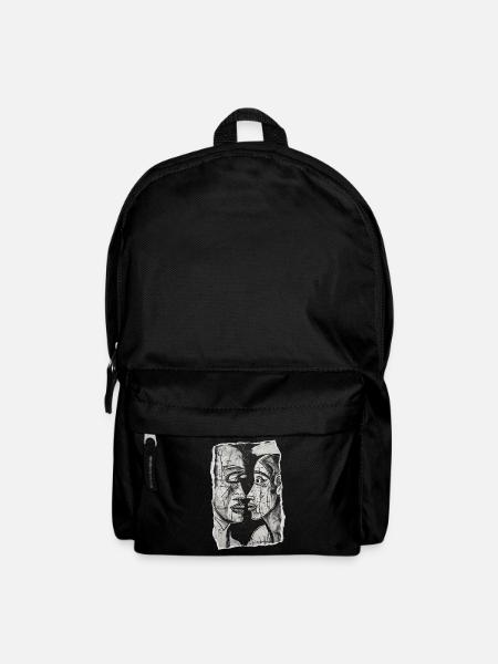 Couple abstrait dans l’art noir et blanc - Sac à dos - noir