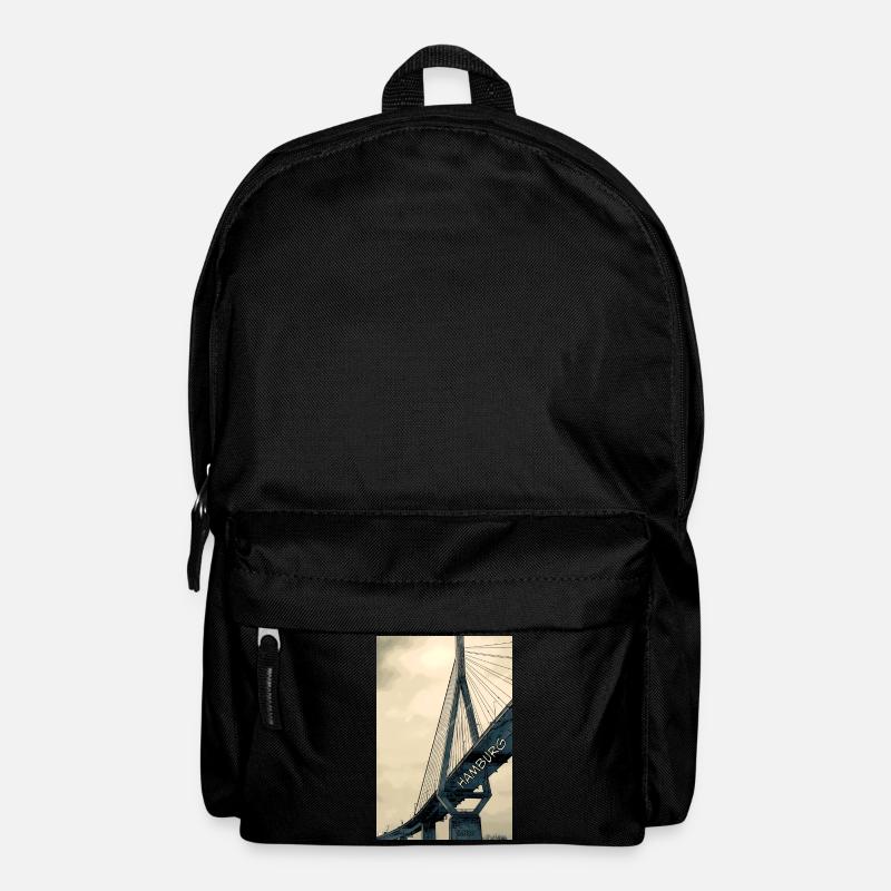 Hamburg Bruecken Skyline Illustration - Rucksack - Schwarz
