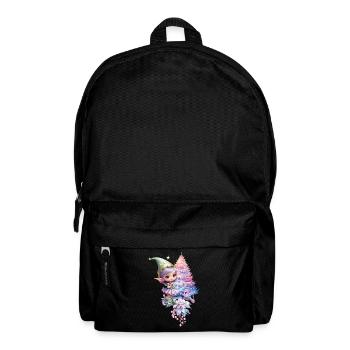 Cute Christmas elf in delicate violet colors - Backpack - black - Front