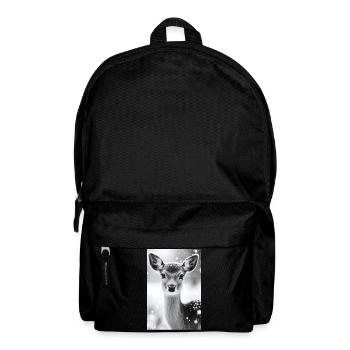 Tranquil Deer in Snowy Forest - Backpack - black - Front