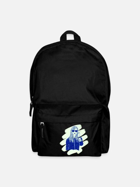 Stylish woman with sunglasses - Backpack - black