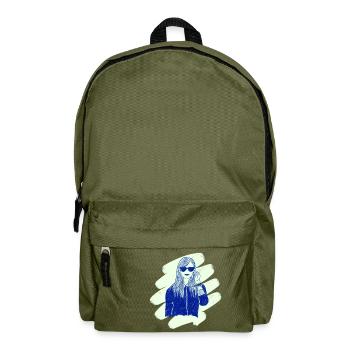 Stylish woman with sunglasses - Backpack - olive green - Front
