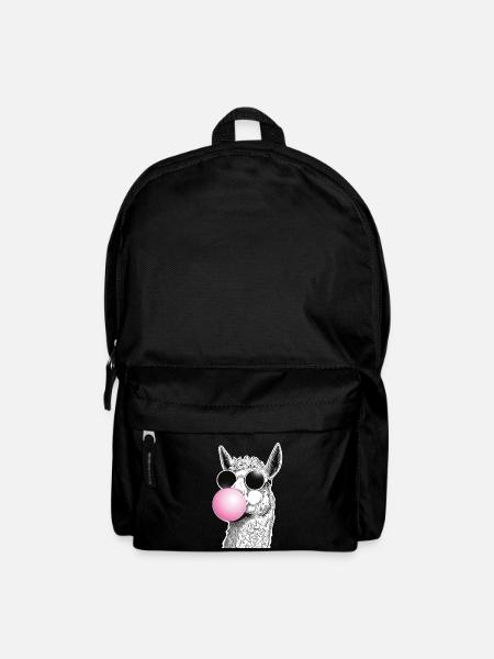Lama bubble avec lunettes de soleil humour - Sac à dos - noir