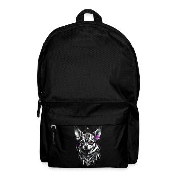 Chien chihuahua géométrique gris rose - Sac à dos - noir - Devant