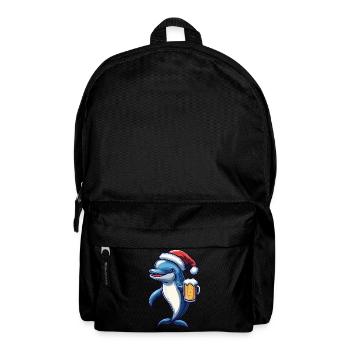 Dolphin Christmas Beer Funny - Backpack - black - Front
