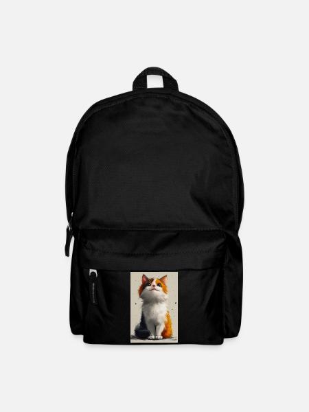Poster Illustration de Chat mignon - Sac à dos - noir