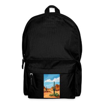 Desert Landscape Illustration Poster - Backpack - black - Front