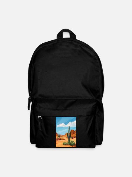 Desert Landscape Illustration Poster - Backpack - black