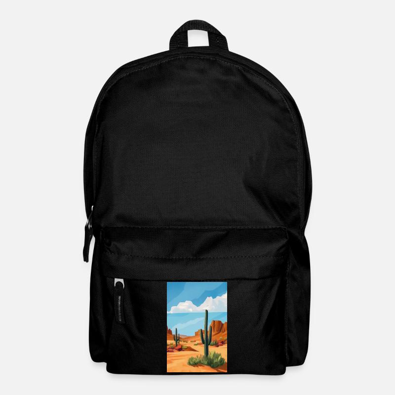 Desert Landscape Illustration Poster - Backpack - black