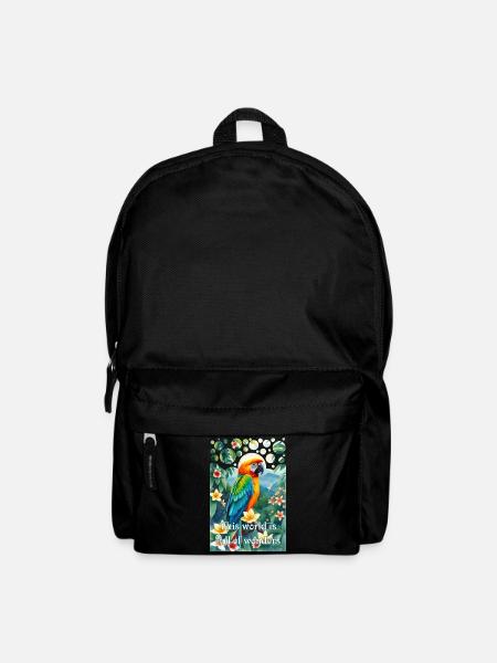 Papagei im Urwald Die Welt ist voller Wunder - Rucksack - Schwarz