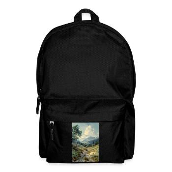Natur Landschaft Illustration Poster - Rucksack - Schwarz - Vorne